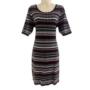 Ashley Stewart Geometric Print Soft Knit Bodycon Sweater Dress Size 14/16 Sheath